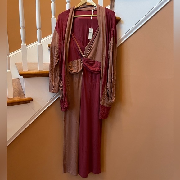 Anthropologie NWT Sz Med or SM top rated color blocked robe and Jumpsuit Set - Picture 13 of 17